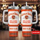 Cleveland Browns NFL Jim Beam Custom Stanley Quencher 30oz-40oz Stainless Steel Tumbler Hot And Cold Tumbler
