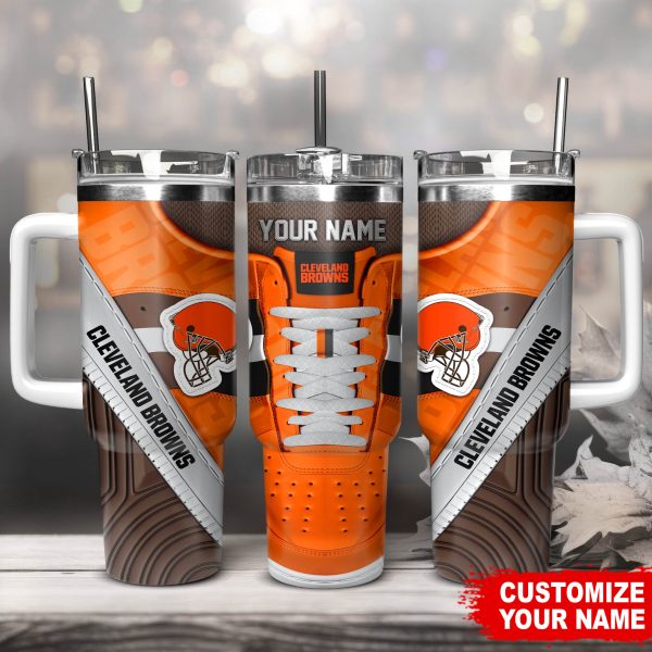 Cleveland Browns NFL Sneaker Custom Stanley Quencher 30oz-40oz Stainless Steel Tumbler Hot And Cold Tumbler