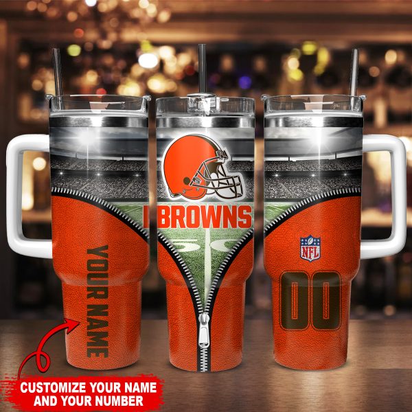 Cleveland Browns NFL Custom Stanley Quencher 30oz-40oz Stainless Steel Tumbler Hot And Cold Tumbler - Image 2