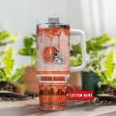 Cleveland Browns NFL Glitter Custom Stanley Quencher 30oz-40oz Stainless Steel Tumbler Hot And Cold Tumbler