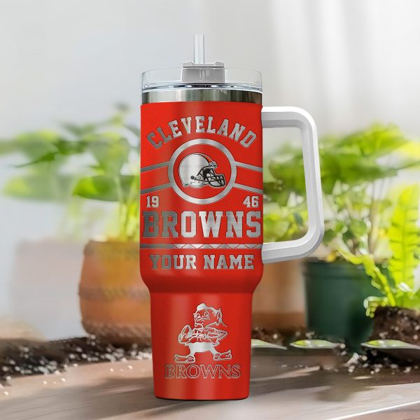 Cleveland Browns NFL Custom Stanley Quencher 30oz-40oz Stainless Steel Tumbler Hot And Cold Tumbler - Image 2
