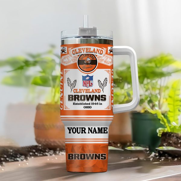 Cleveland Browns NFL Super Bowl Champs Pride Custom Stanley Quencher 30oz-40oz Stainless Steel Tumbler Hot And Cold Tumbler - Image 2