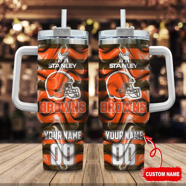 Cleveland Browns NFL Custom Stanley Quencher 30oz-40oz Stainless Steel Tumbler Hot And Cold Tumbler