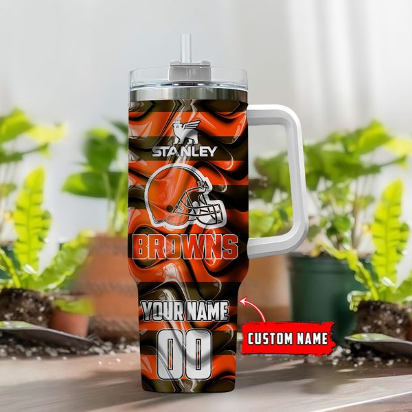Cleveland Browns NFL Custom Stanley Quencher 30oz-40oz Stainless Steel Tumbler Hot And Cold Tumbler - Image 2