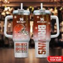 Cleveland Browns NFL Glitter Custom Stanley Quencher 30oz-40oz Stainless Steel Tumbler Hot And Cold Tumbler