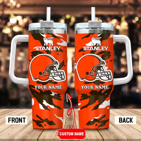 Cleveland Browns NFL Custom Stanley Quencher 30oz-40oz Stainless Steel Tumbler Hot And Cold Tumbler