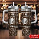 Cleveland Browns NFL Silver Custom Stanley Quencher 30oz-40oz Stainless Steel Tumbler Hot And Cold Tumbler