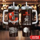 Cleveland Browns NFL Silver Logo Custom Stanley Quencher 30oz-40oz Stainless Steel Tumbler Hot And Cold Tumbler