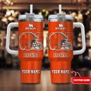 Cleveland Browns NFL 3D Logo Custom Stanley Quencher 30oz-40oz Stainless Steel Tumbler Hot And Cold Tumbler
