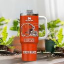 Cleveland Browns NFL 3D Logo Custom Stanley Quencher 30oz-40oz Stainless Steel Tumbler Hot And Cold Tumbler