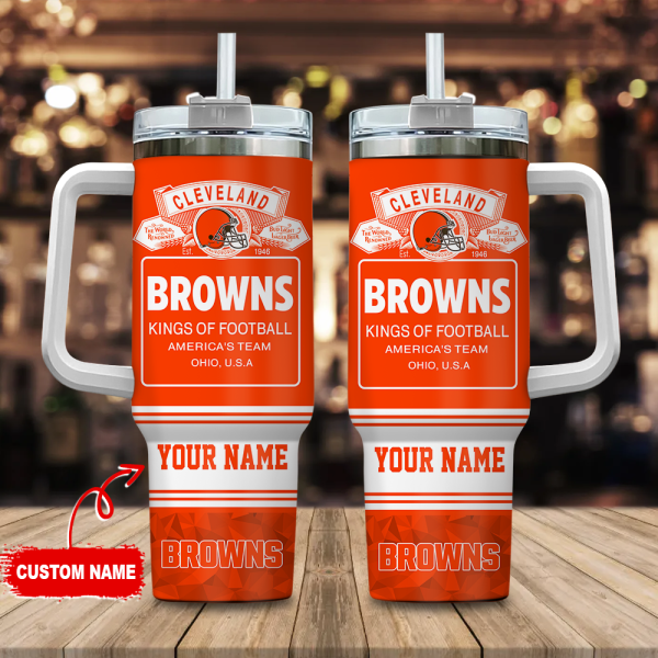 Cleveland Browns NFL Bud Light Custom Stanley Quencher 30oz-40oz Stainless Steel Tumbler Hot And Cold Tumbler