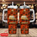 Cleveland Browns NFL Camouflage Golden Logo Custom Stanley Quencher 30oz-40oz Stainless Steel Tumbler Hot And Cold Tumbler
