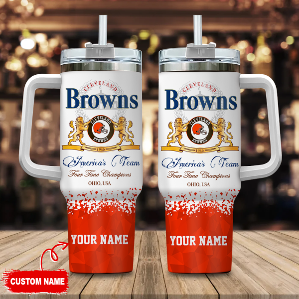Cleveland Browns NFL Champions Modelo Custom Stanley Quencher 30oz-40oz Stainless Steel Tumbler Hot And Cold Tumbler