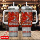 Cleveland Browns NFL Glitter and Diamonds Bling Custom Stanley Quencher 30oz-40oz Stainless Steel Tumbler Hot And Cold Tumbler