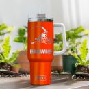 Cleveland Browns NFL Laser Engraved Effect Custom Stanley Quencher 30oz-40oz Stainless Steel Tumbler Hot And Cold Tumbler