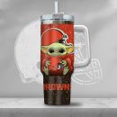 NFL Cleveland Browns Baby Yoda Custom Stanley Quencher 30oz-40oz Stainless Steel Tumbler Hot And Cold Tumbler