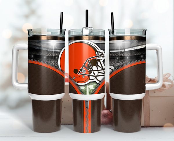 Cleveland Browns NFL Custom Stanley Quencher 30oz-40oz Stainless Steel Tumbler Hot And Cold Tumbler