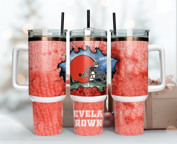 Cleveland Browns NFL Custom Stanley Quencher 30oz-40oz Stainless Steel Tumbler Hot And Cold Tumbler