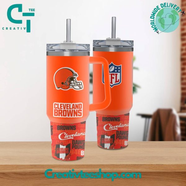 Cleveland Browns NFL Custom Stanley Quencher 30oz-40oz Stainless Steel Tumbler Hot And Cold Tumbler