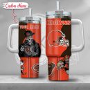 NFL Cleveland Browns Gangster Skeleton Custom Stanley Quencher 30oz-40oz Stainless Steel Tumbler Hot And Cold Tumbler