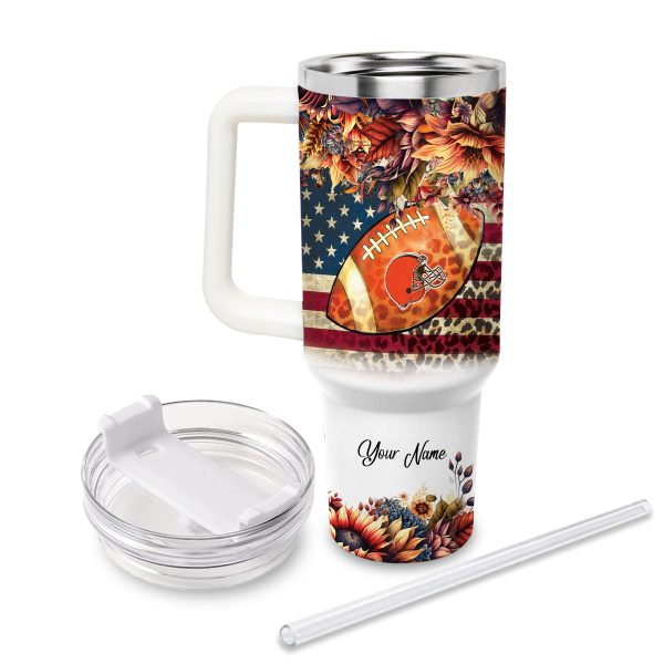Cleveland Browns NFL Custom Stanley Quencher 30oz-40oz Stainless Steel Tumbler Hot And Cold Tumbler - Image 2
