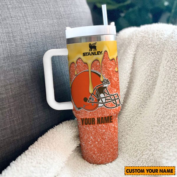 NFL Cleveland Browns Custom Stanley Quencher 30oz-40oz Stainless Steel Tumbler Hot And Cold Tumbler - Image 2