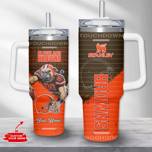 Cleveland Browns NFL Custom Stanley Quencher 30oz-40oz Stainless Steel Tumbler Hot And Cold Tumbler
