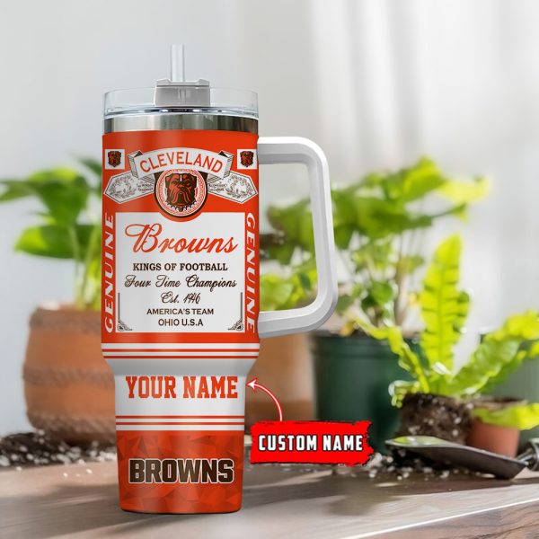 Cleveland Browns NFL Custom Stanley Quencher 30oz-40oz Stainless Steel Tumbler Hot And Cold Tumbler
