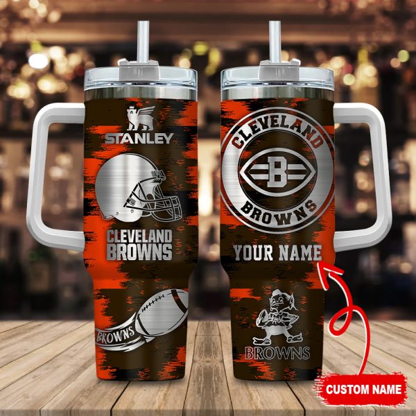Cleveland Browns NFL Custom Stanley Quencher 30oz-40oz Stainless Steel Tumbler Hot And Cold Tumbler