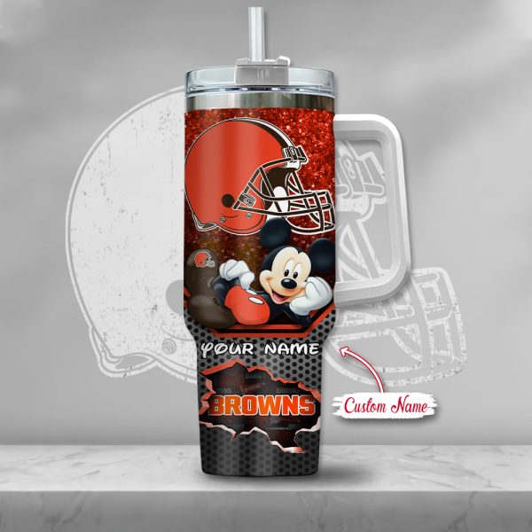 Cleveland Browns NFL Custom Stanley Quencher 30oz-40oz Stainless Steel Tumbler Hot And Cold Tumbler - Image 2