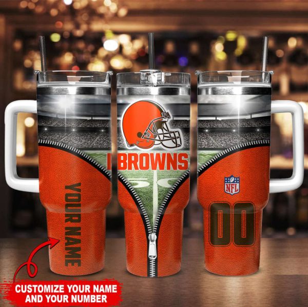 Cleveland Browns NFL Custom Stanley Quencher 30oz-40oz Stainless Steel Tumbler Hot And Cold Tumbler - Image 2