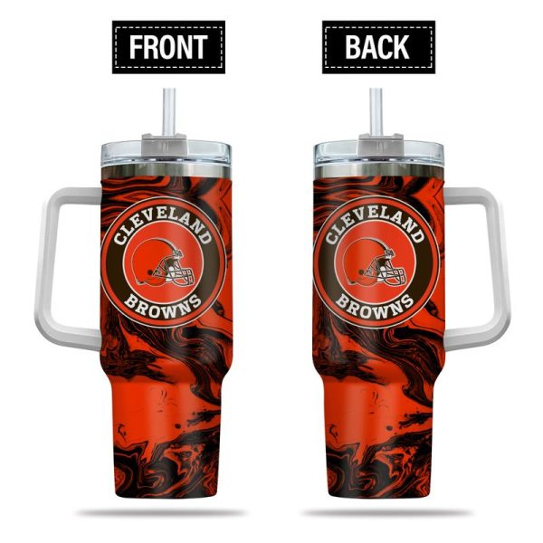 Cleveland Browns NFL Custom Stanley Quencher 30oz-40oz Stainless Steel Tumbler Hot And Cold Tumbler