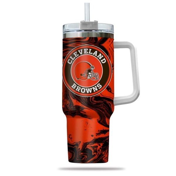 Cleveland Browns NFL Custom Stanley Quencher 30oz-40oz Stainless Steel Tumbler Hot And Cold Tumbler - Image 2