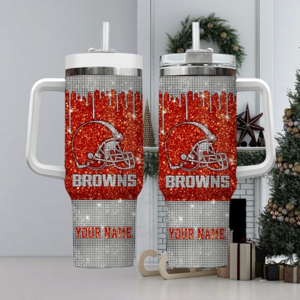 Cleveland Browns NFL Custom Stanley Quencher 30oz-40oz Stainless Steel Tumbler Hot And Cold Tumbler