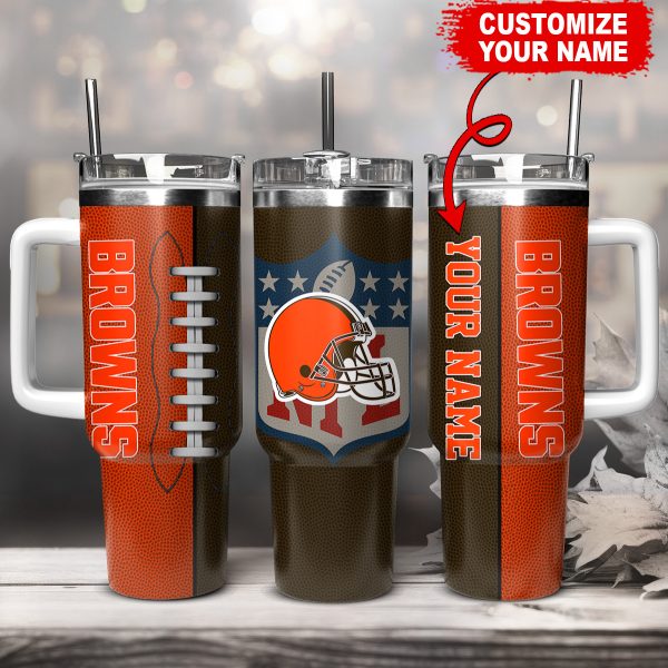 Cleveland Browns NFL Custom Stanley Quencher 30oz-40oz Stainless Steel Tumbler Hot And Cold Tumbler