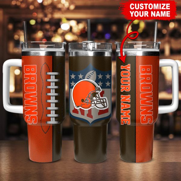 Cleveland Browns NFL Custom Stanley Quencher 30oz-40oz Stainless Steel Tumbler Hot And Cold Tumbler - Image 2