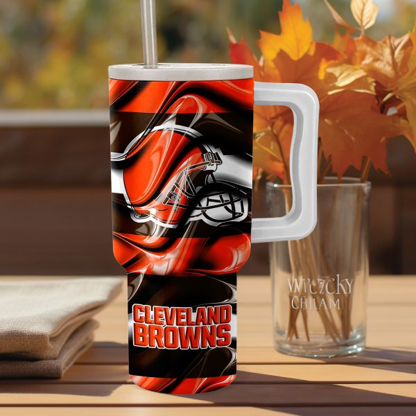 Cleveland Browns NFL Custom Stanley Quencher 30oz-40oz Stainless Steel Tumbler Hot And Cold Tumbler - Image 2