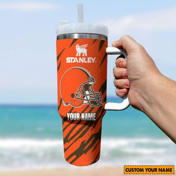 Cleveland Browns NFL Custom Stanley Quencher 30oz-40oz Stainless Steel Tumbler Hot And Cold Tumbler