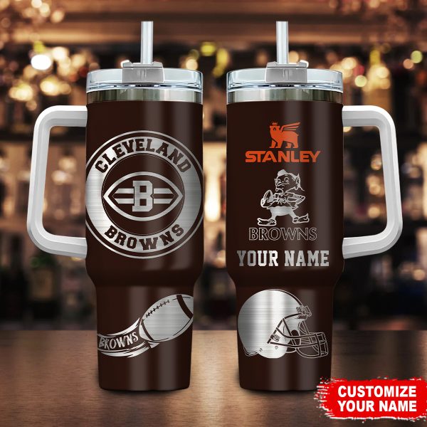Cleveland Browns NFL Custom Stanley Quencher 30oz-40oz Stainless Steel Tumbler Hot And Cold Tumbler