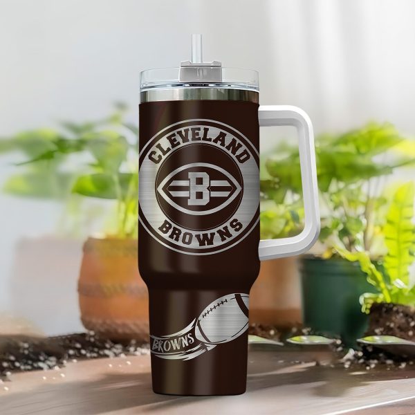 Cleveland Browns NFL Custom Stanley Quencher 30oz-40oz Stainless Steel Tumbler Hot And Cold Tumbler - Image 2