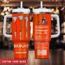 Cleveland Browns NFL Energy Nutrition Facts Custom Stanley Quencher 30oz-40oz Stainless Steel Tumbler Hot And Cold Tumbler