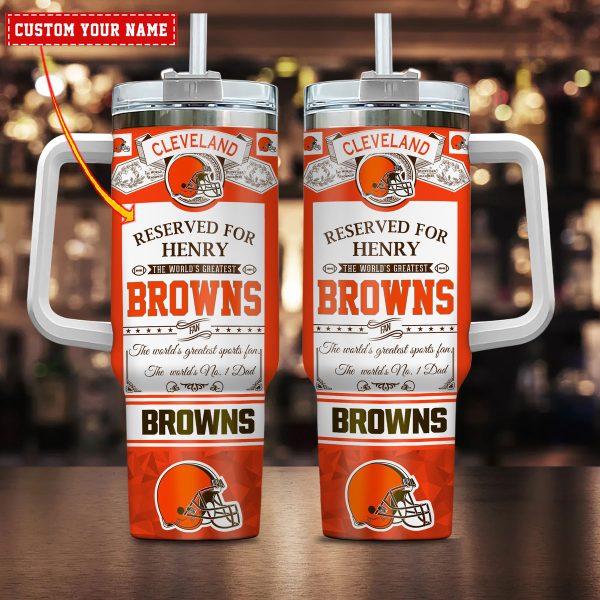 Cleveland Browns NFL Father's Day Custom Stanley Quencher 30oz-40oz Stainless Steel