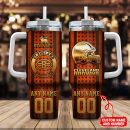 Cleveland Browns NFL Golden Logos US Flag Custom Stanley Quencher 30oz-40oz Stainless Steel Tumbler Hot And Cold Tumbler