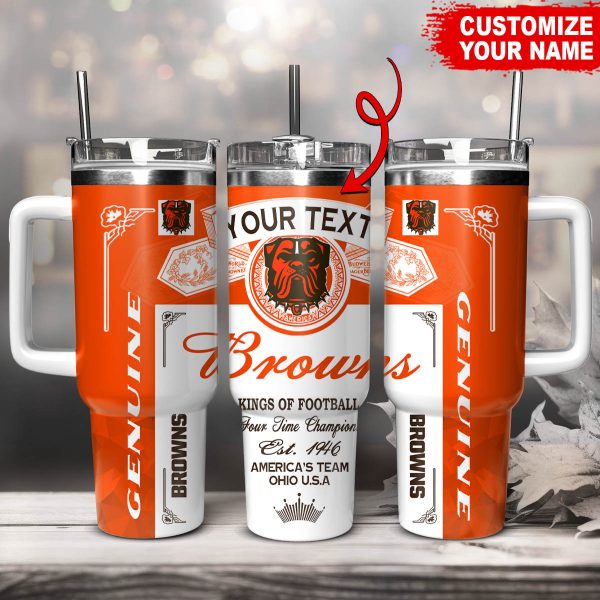 Cleveland Browns NFL Kings Of Football Custom Stanley Quencher 30oz-40oz Stainless Steel Tumbler Hot And Cold Tumbler