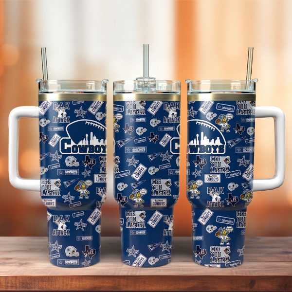 Dallas Cowboys NFL Custom Stanley Quencher 30oz-40oz Stainless Steel Tumbler Hot And Cold Tumbler