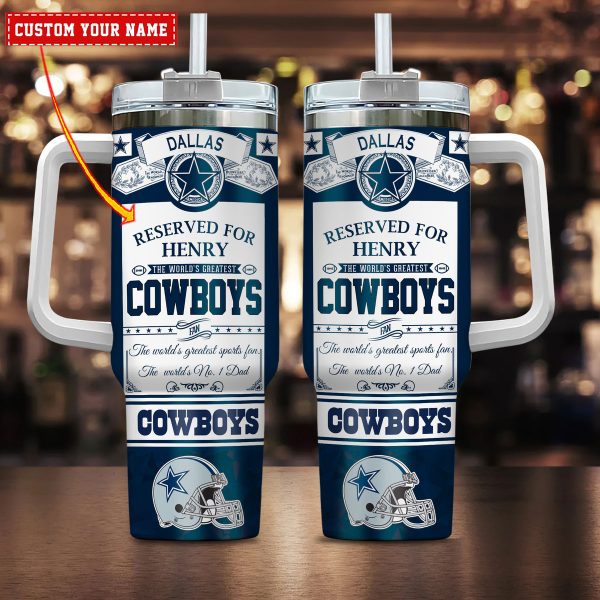 Dallas Cowboys NFL Father's Day Custom Stanley Quencher 30oz-40oz Stainless Steel