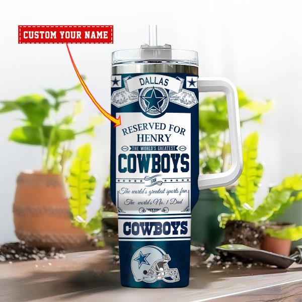 Dallas Cowboys NFL Father's Day Custom Stanley Quencher 30oz-40oz Stainless Steel - Image 2