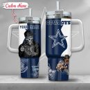 NFL Dallas Cowboys Gangster Skeleton Custom Stanley Quencher 30oz-40oz Stainless Steel Tumbler Hot And Cold Tumbler