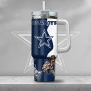 NFL Dallas Cowboys Gangster Skeleton Custom Stanley Quencher 30oz-40oz Stainless Steel Tumbler Hot And Cold Tumbler