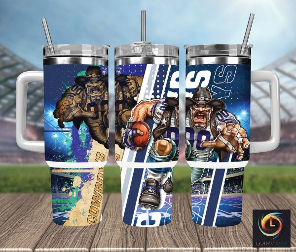 Dallas Cowboys NFL Mascot Custom Stanley Quencher 30oz-40oz Stainless Steel Tumbler Hot And Cold Tumbler